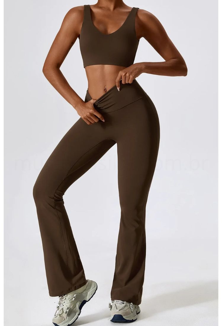 Conjunto Academia Sem Costura Flare