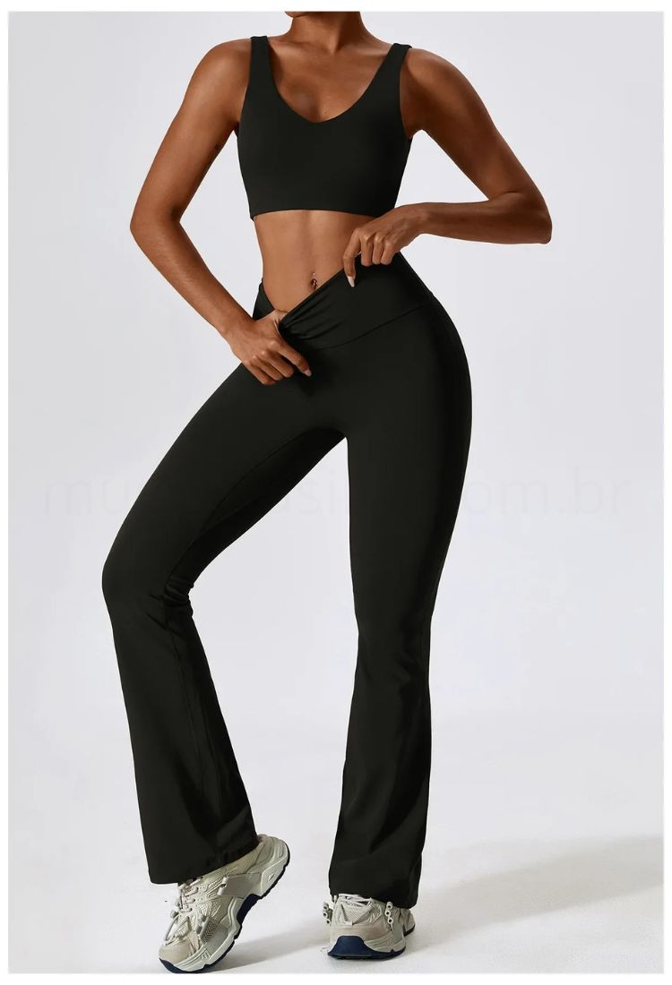 Conjunto Academia Sem Costura Flare