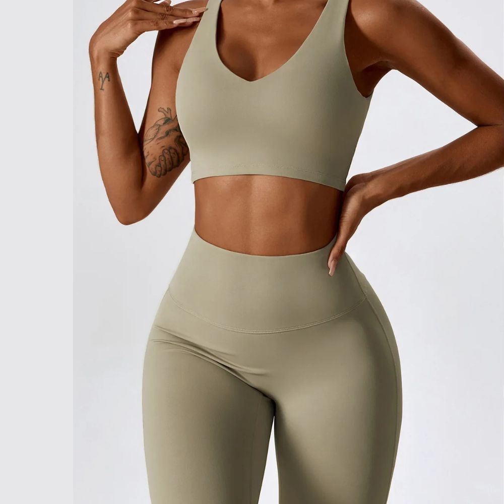 Conjunto Academia Sem Costura Flare
