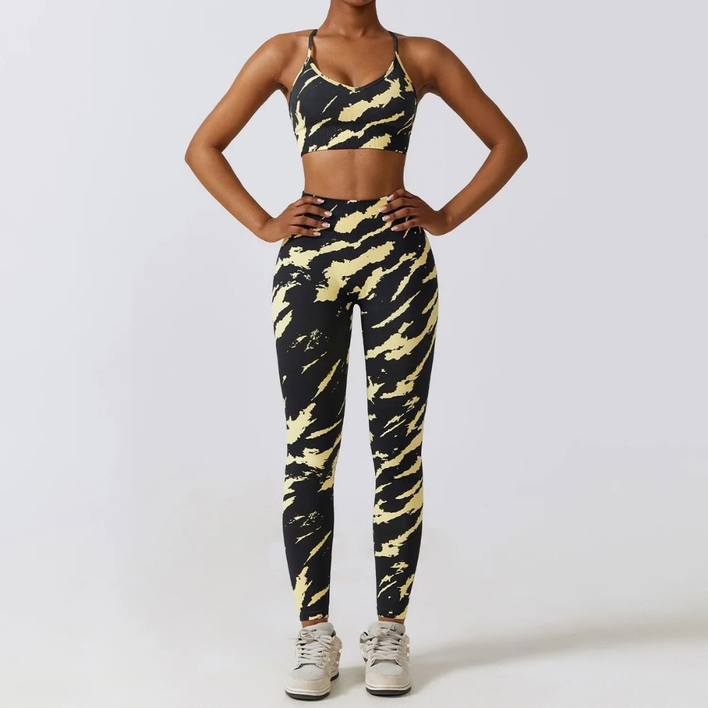 Conjunto Academia Sem Costura - Zebra