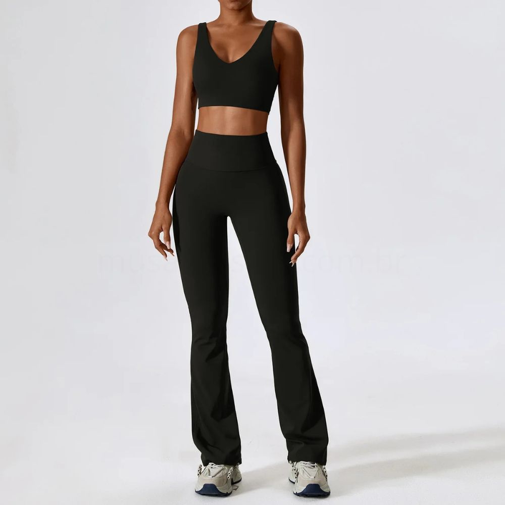 Conjunto Academia Sem Costura Flare
