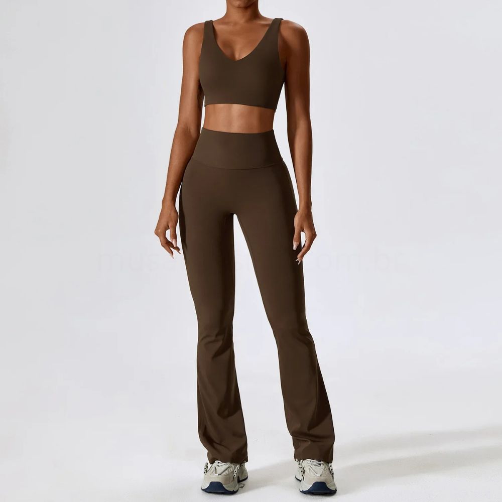 Conjunto Academia Sem Costura Flare