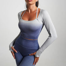 Conjunto Academia Sem Costura Manga Longa - Gradient