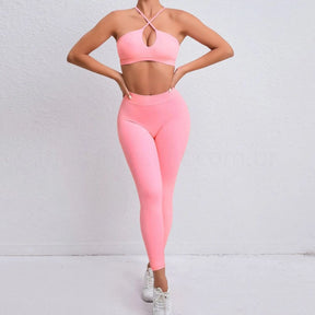 Conjunto Academia Sem Costura Top Cruzado