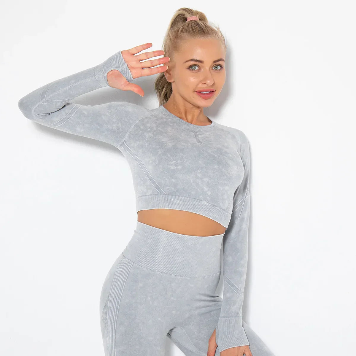Cropped Feminino Manga Longa - Nuvem