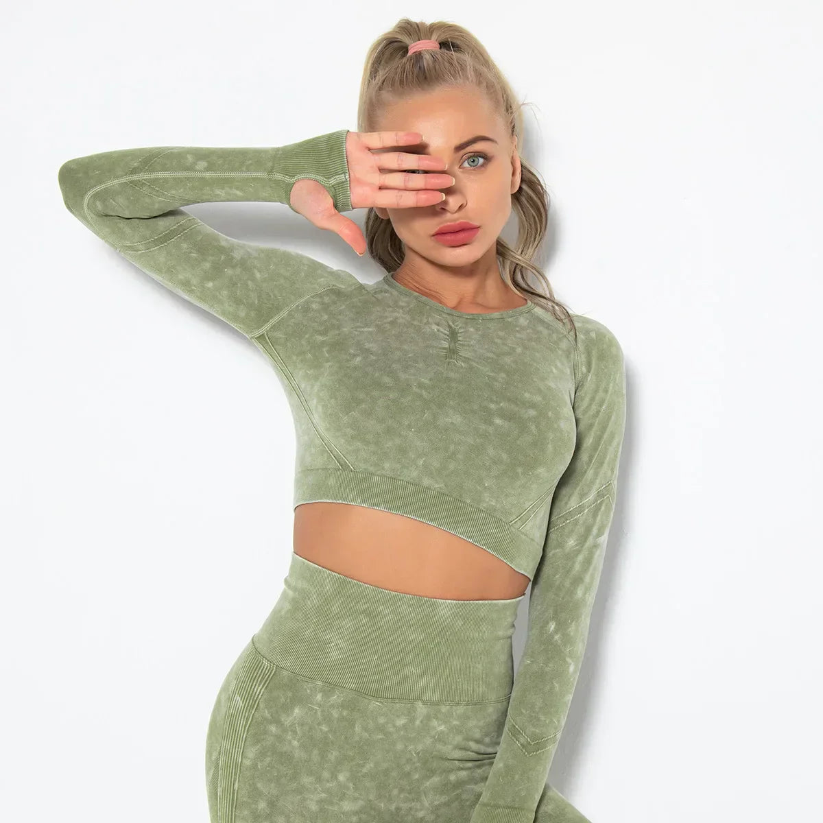 Cropped Feminino Manga Longa - Nuvem