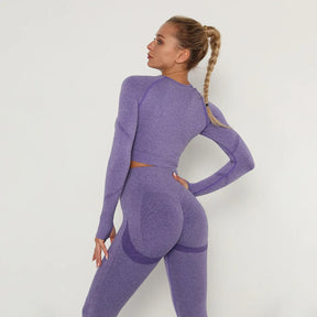 Conjunto Academia Sem Costura Manga Longa
